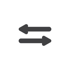 Transfer arrows vector icon. Left and right direction filled flat sign for mobile concept and web design. Opposite Arrows glyph icon. Symbol, logo illustration. Vector graphics