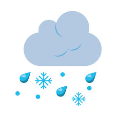 Cloud and snow weather symbol isolated