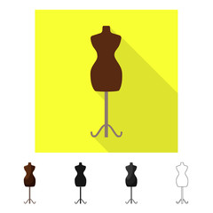 Vector design of mannequin and tailor sign. Set of mannequin and manikin stock symbol for web.