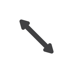 Resize arrow vector icon. Two way direction filled flat sign for mobile concept and web design. Diagonal arrow glyph icon. Symbol, logo illustration. Vector graphics