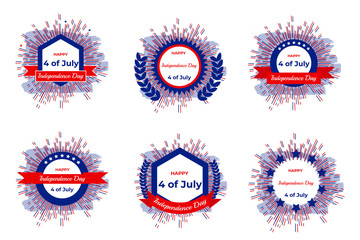 4th of July. Happy Independence Day logo.  Vector illustration.