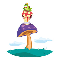 toad prince and fungu elf in garden