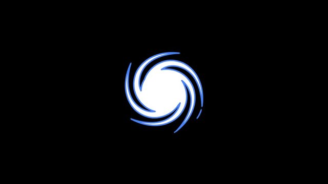 Storm icon video animation with black background.4K resolution.