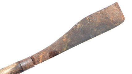 Rust knife isolated on a white background