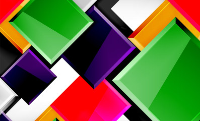 Bright colorful square shape blocks geometrical background
