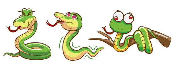 snake vector graphic clipart design set