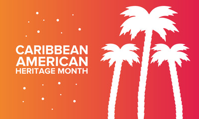 Caribbean American Heritage Month in June. Culture Month to the people of America. Celebrate annual with festival. Happy holiday. Poster, card, banner and background. Vector ilustration