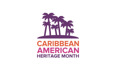 Fototapeta na wymiar Caribbean American Heritage Month in June. Culture Month to the people of America. Celebrate annual with festival. Happy holiday. Poster, card, banner and background. Vector ilustration