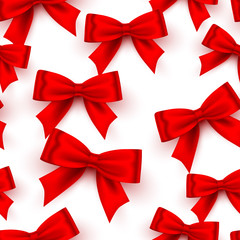 Bow red tape texture Seamless on the white background. 