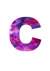 The letter. Element of alphabet. Watercolor hand drawn illustration