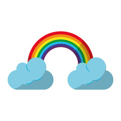 Fototapeta premium Clouds with rainbow cartoon isolated