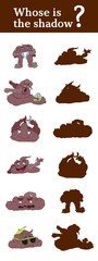guess the shadow game for children with funny characters