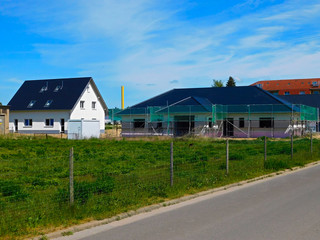Fototapeta na wymiar Neubau eines Eigenheimes
