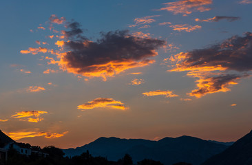 sunset in the mountains
