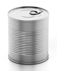 Tin can isolated on white background. 3D illustration