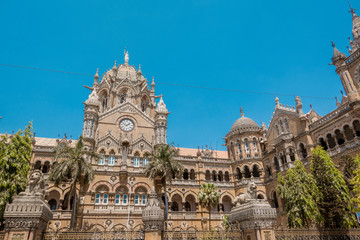 Fototapeta na wymiar Mumbai, India;05/19/2019; Main railway station building in mumbai , India