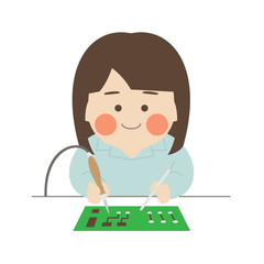 女性キャラクターはんだづけ