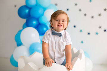 Fototapeta na wymiar First birthday for baby boy