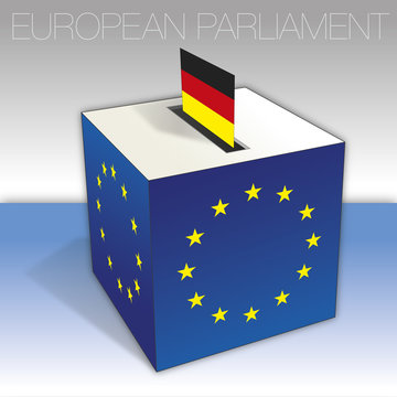 germany, voting box, European parliament elections, flag and national symbols, vector illustration