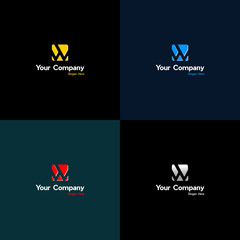 Fototapeta na wymiar W Logo. Vector Graphic Branding Letter Element. Vector abstract letter W logo template. Material design,