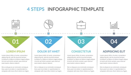 Fotobehang Infographic Template with 4 Steps © Aleksandr Bryliaev