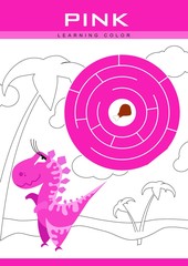 Learning colors. Pink. Educational material for children. Worksheet for kids.