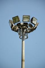 spotlight post in nature garden