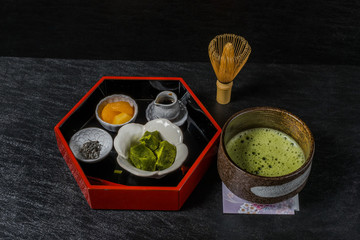 抹茶の和風スウィーツ　 traditional Japanese Sweet taste desert