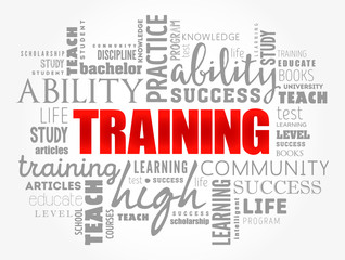 Obraz premium TRAINING word cloud collage, education concept background