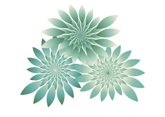 isolated fractal flowers bouquet in bamboo shades on white