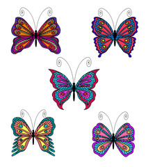 Fototapeta na wymiar Set of butterflies. Vector illustration. EPS 10