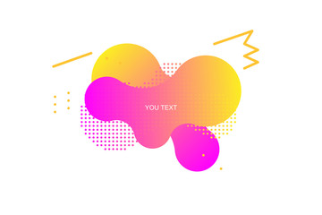 Colors in liquid form with geometric elements isolated on white background. Flat vector EPS10