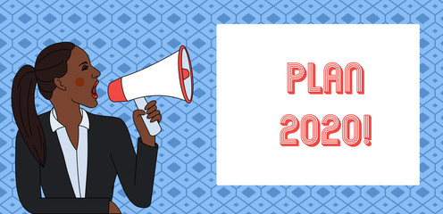 Handwriting text Plan 2020. Conceptual photo detailed proposal doing achieving something next year