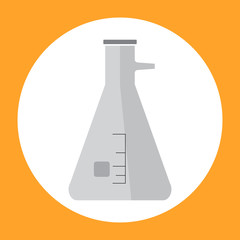 Icon of science equipment, an Erlenmeyer glass flask