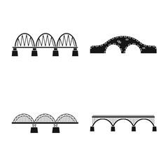 Vector illustration of construct and side icon. Set of construct and bridge stock vector illustration.