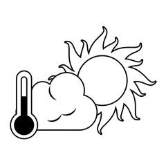 Cloud ans sun weatehr summer symbol in black and white