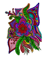 Hand drawn doodle element in vector. Ethnic design. Colorful version. EPS 10