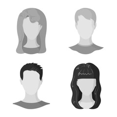 Vector design of character and profile icon. Set of character and dummy stock vector illustration. - 269515175