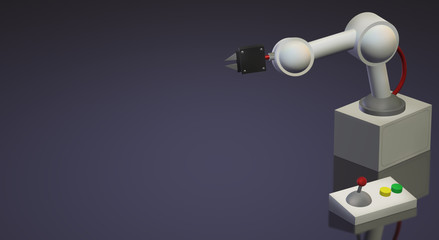 robotic arm  3d rendering for industrial content..