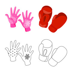 Isolated object of silhouette and safety logo. Set of silhouette and comfort stock vector illustration.