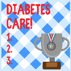Conceptual hand writing showing Diabetes Care. Concept meaning Journal for the health care practitioner to treat diabetes