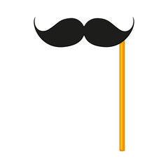 Cartoon party moustache silhouette