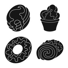 Isolated object of sweetness and product logo. Collection of sweetness and sweet stock symbol for web.