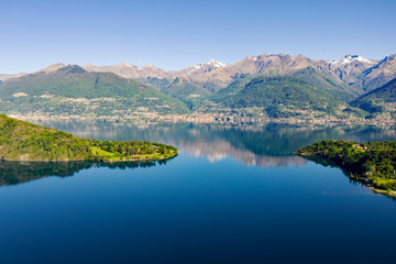 Fototapeta na wymiar Lago di Como (IT) - Baia di Piona - vista aerea