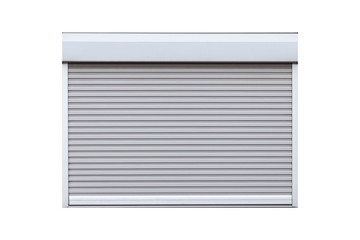 white metal door shutter door isolated on white background