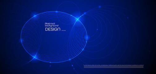 Vector illustration smooth lines in dark blue color background.