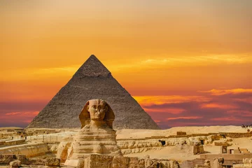 The Sphinx and Pyramid in Cairo,Egypt © rayints