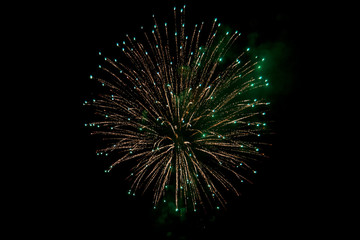 Festive fireworks in the night sky