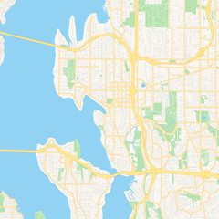 Empty vector map of Bellevue, Washington, USA