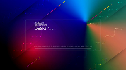 Abstract dynamic motion of geometric shape, pattern composition. Colorful gradient background. Vector modern graphic, minimal design elements for a backdrop, template, poster, wallpaper, flyer, layout